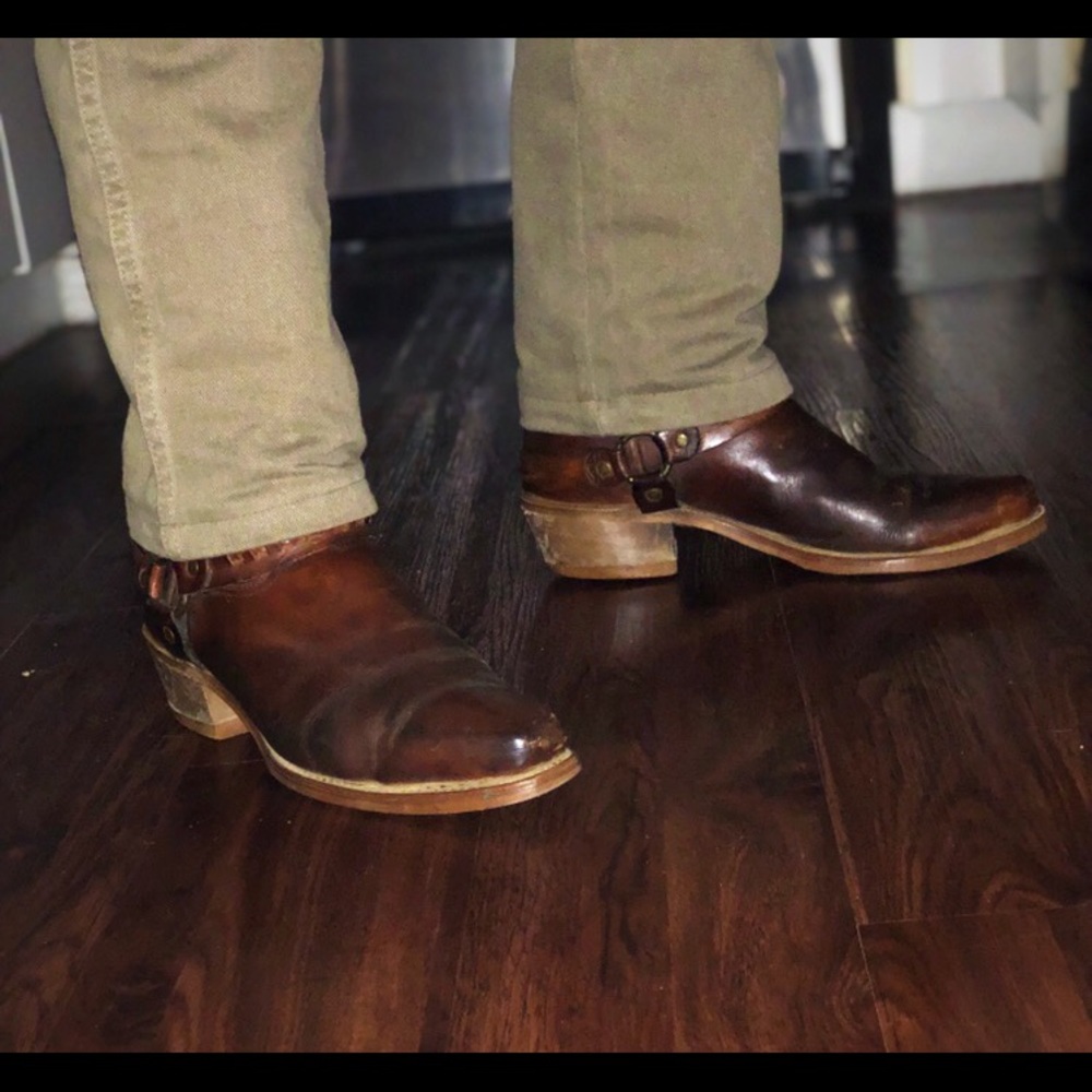 Vintage Western Harness Cowboy/Biker Boots